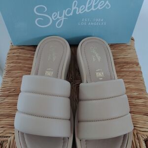 Seychelles Cream Padded Slide Sandals